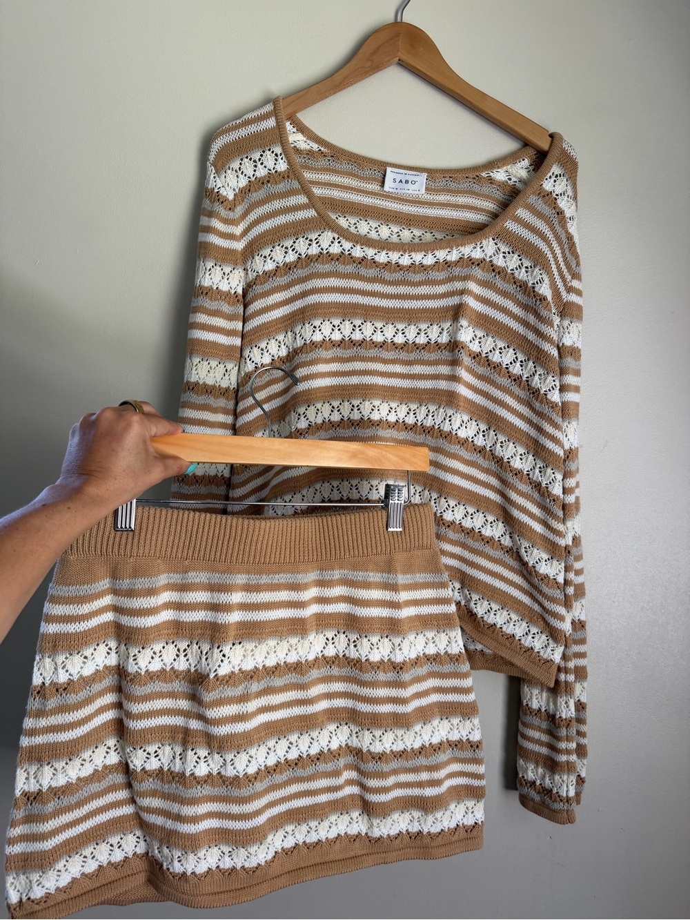 SABO Alaiya Knit Top & Skirt Set | Size M | Coastal Boho | EUC + NWT
